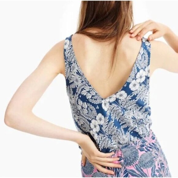 J.Crew X Abigail Borg 100% Silk Tank Top Prairie Dusk Pink Blue Floral 2 $98 - Picture 12 of 12